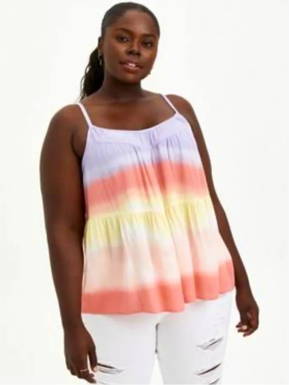 Torrid Tie-Dye Spaghetti Strap Tank Top - Lavender Multi Size 5